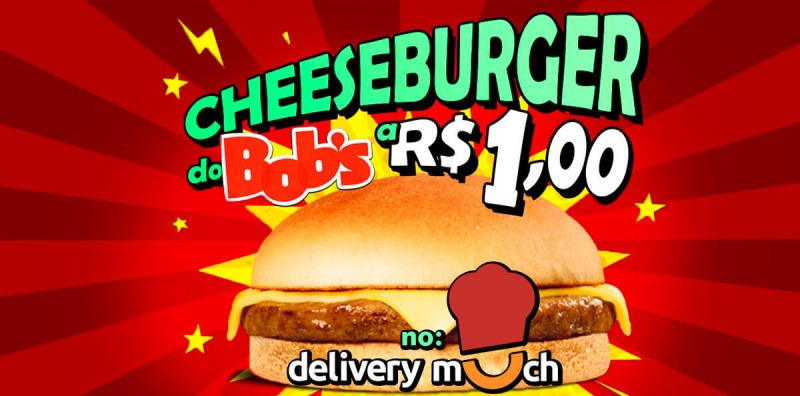 Cheeseburger do Bob's por R$ 1?! Só no Delivery Much JF!