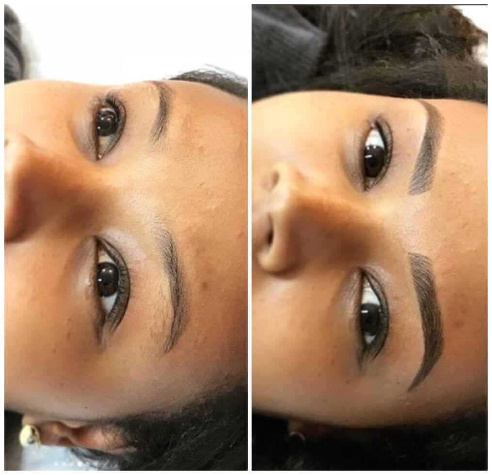Antes e depois Micropigmentação de Sobrencelhas Amanda Alves 