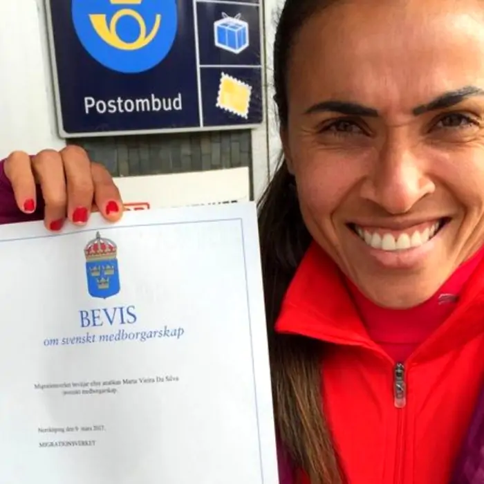 Curiosidades Marta jogadora: tem cidadania sueca