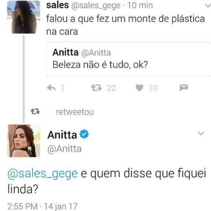 Curiosidades Anitta: respostas a fãs no twitter