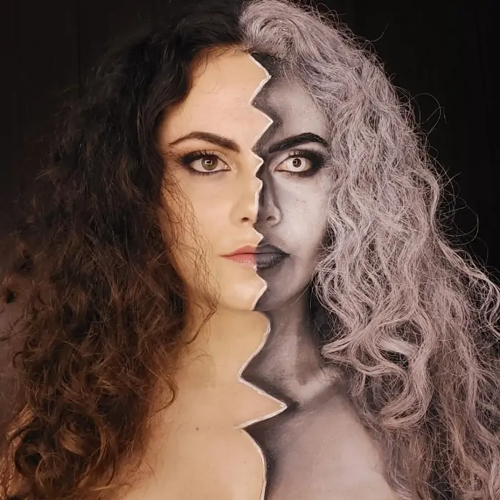 Maquiagem artística Duas Caras por Juliana Guimarães